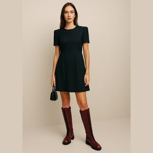 Silk Beaded Mini Dress Empire Waist Talbots Little Black Dress LBD